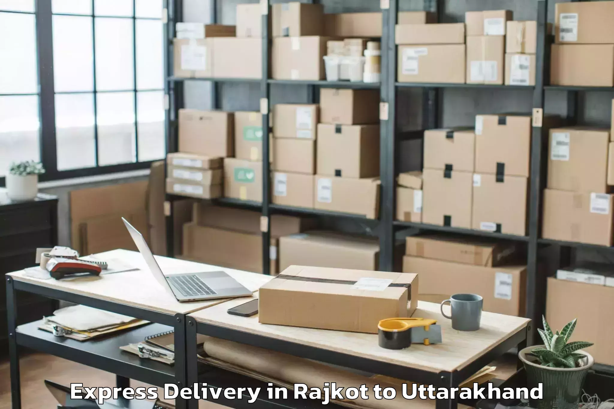 Book Rajkot to Thalisain Express Delivery Online